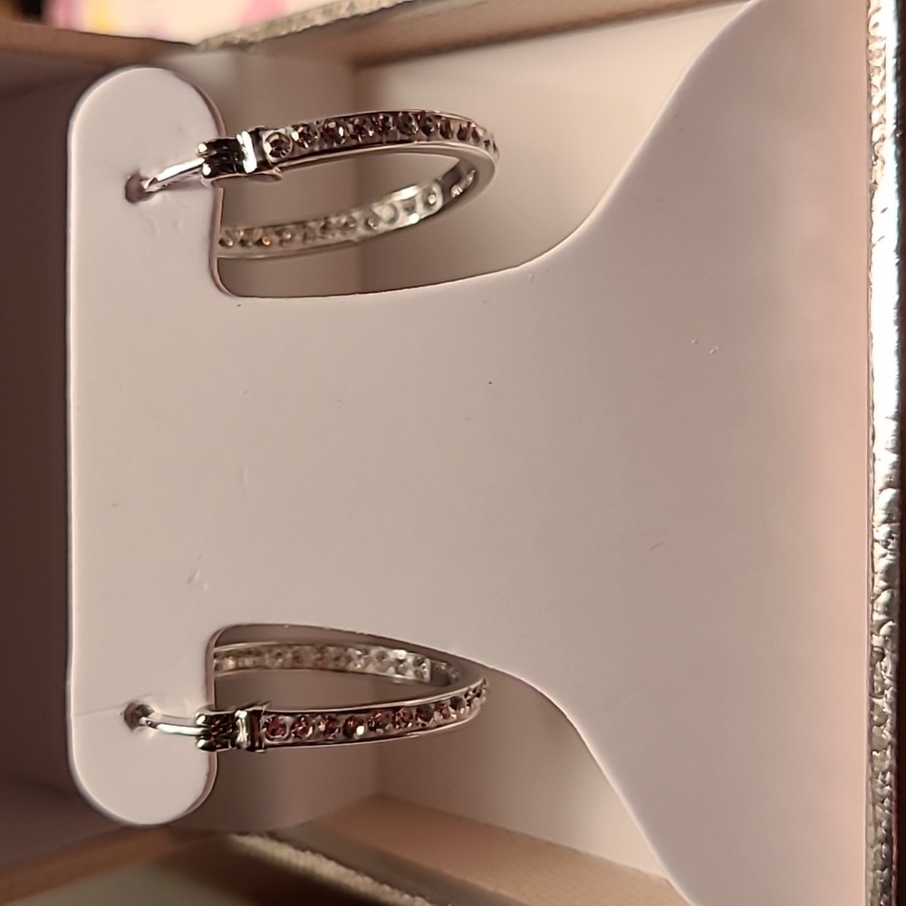 CHRYSTINA GENUINE CRYSTAL HOOP EARRINGS